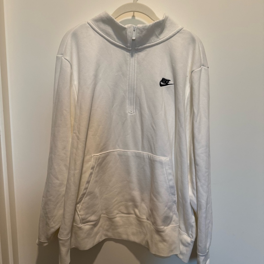 Nike White quarter zip sweatshirt plus size